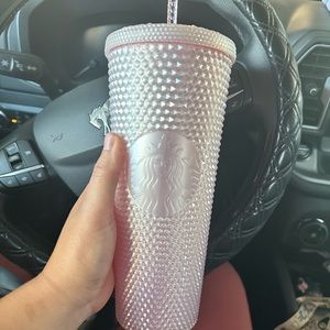 Pink Starbucks studded tumbler